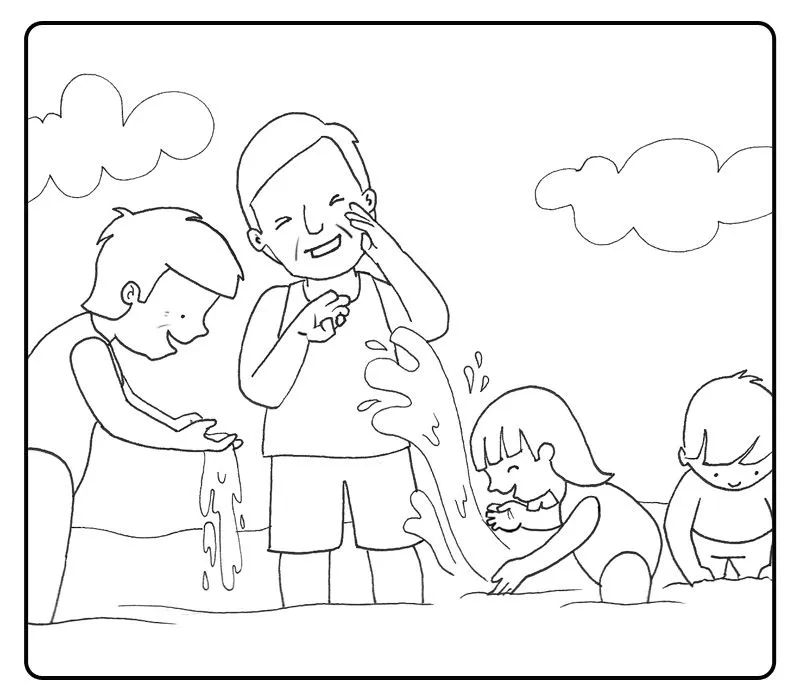 persona en el Agua Colouring Pages