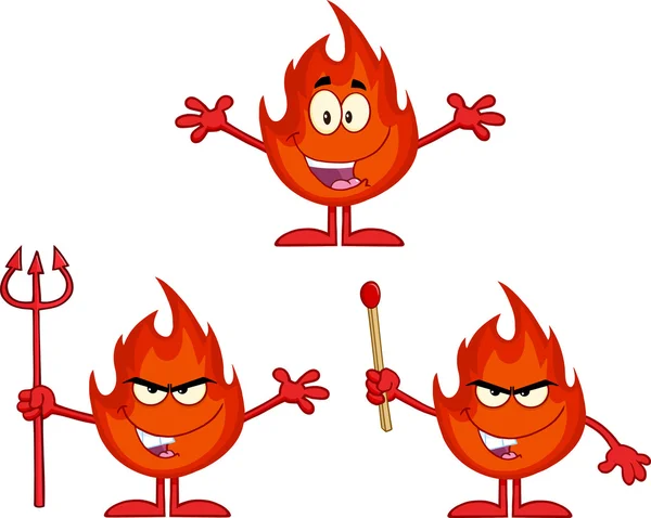 Personaje de dibujos animados de fuego 1. colección — Foto stock ...