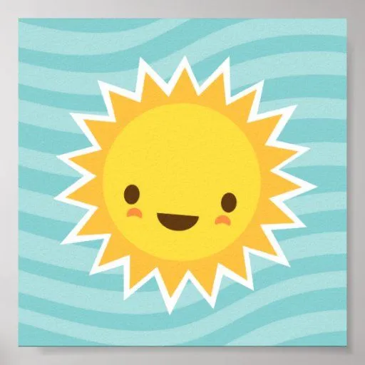 Personaje de dibujos animados lindo del sol del ka poster | Zazzle