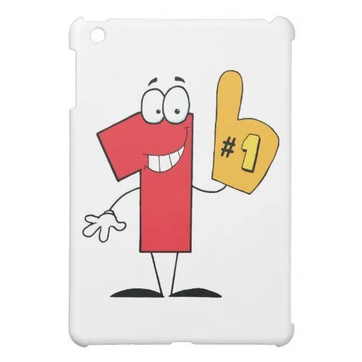 Personaje de dibujos animados del número uno de Zazzle.