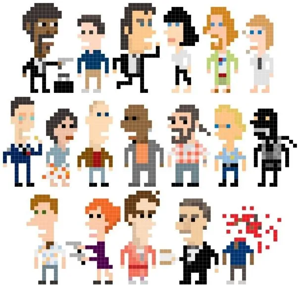 Personajes de Pulp Fiction pixelados | Walyou