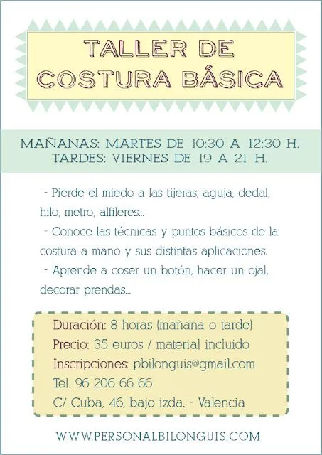 personal bilonguis: TALLER DE COSTURA BÁSICA