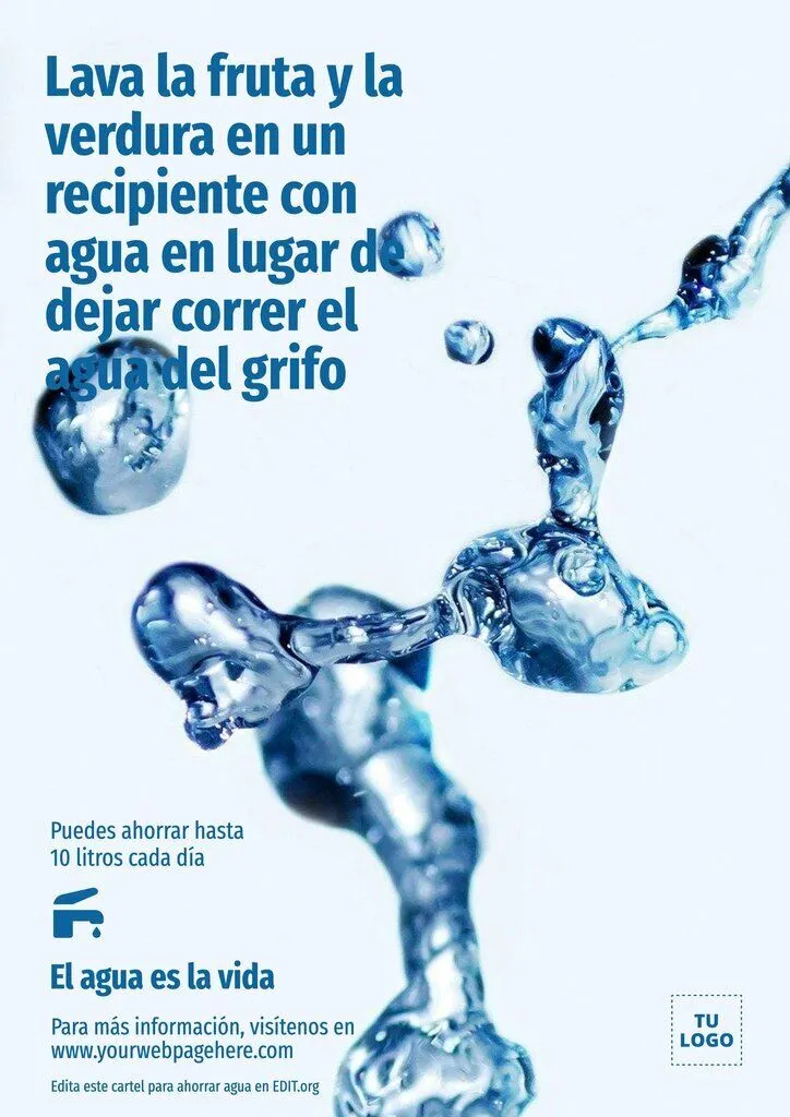 Personaliza un cartel de ahorro de agua Personaliza un cartel de ahorro de agua