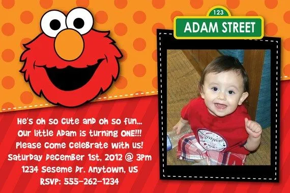 Personalizado Elmo Sesame Street invitación por HeathersCreations11