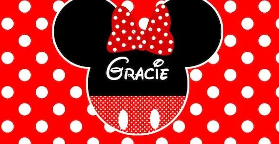 Personalized Beach Towel Minnie Mouse Red Polka by mydoodlebugz