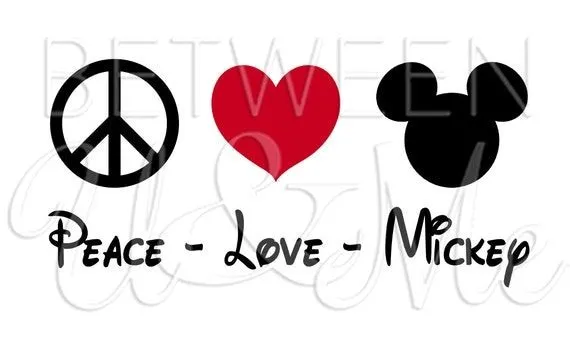 Personalized Peace Love Mickey Mouse Disney Iron by CleanCutStudio