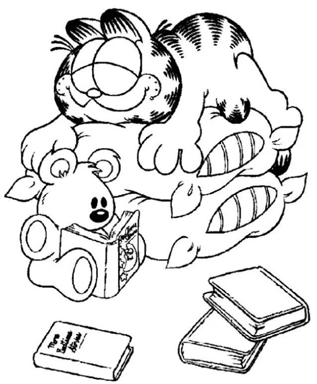  durmiendo para colorear. Dibujos infantiles de Garfield durmiendo ...