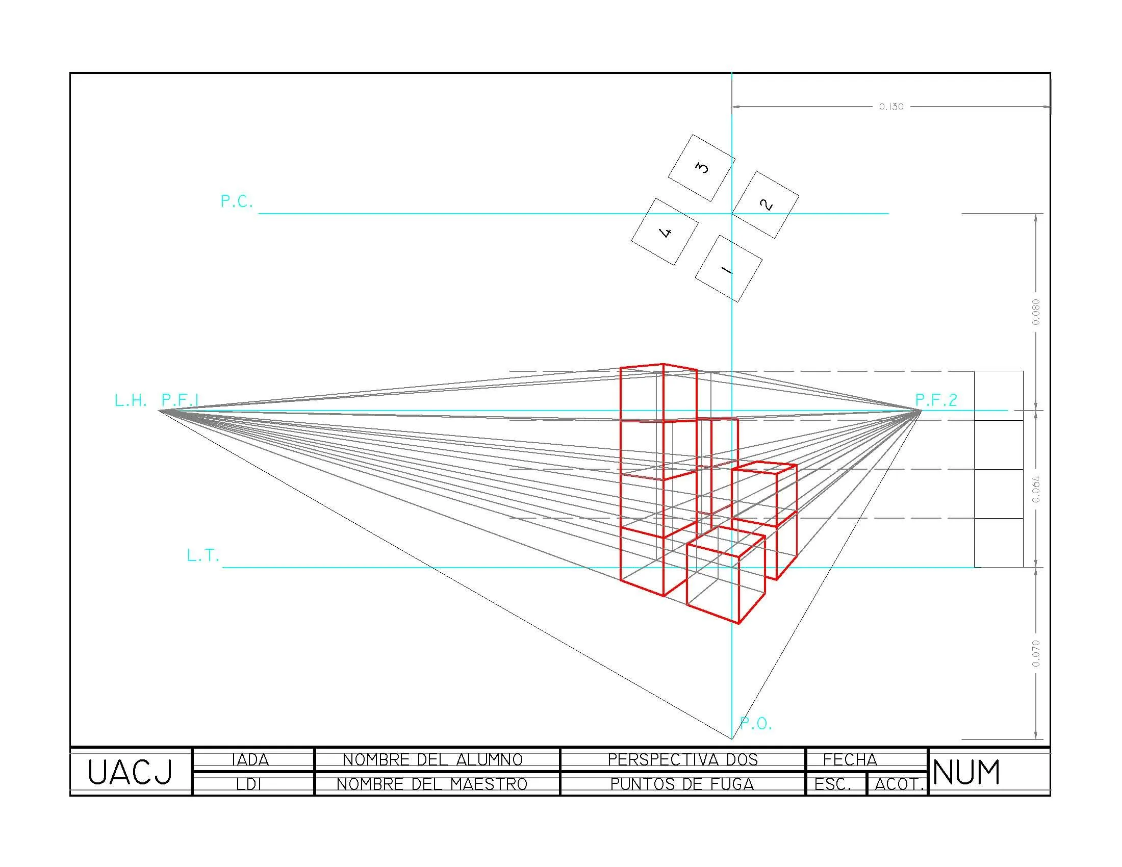 PERSPECTIVA dos PUNTOs DE FUGA LAM 18-5 | blogeometria