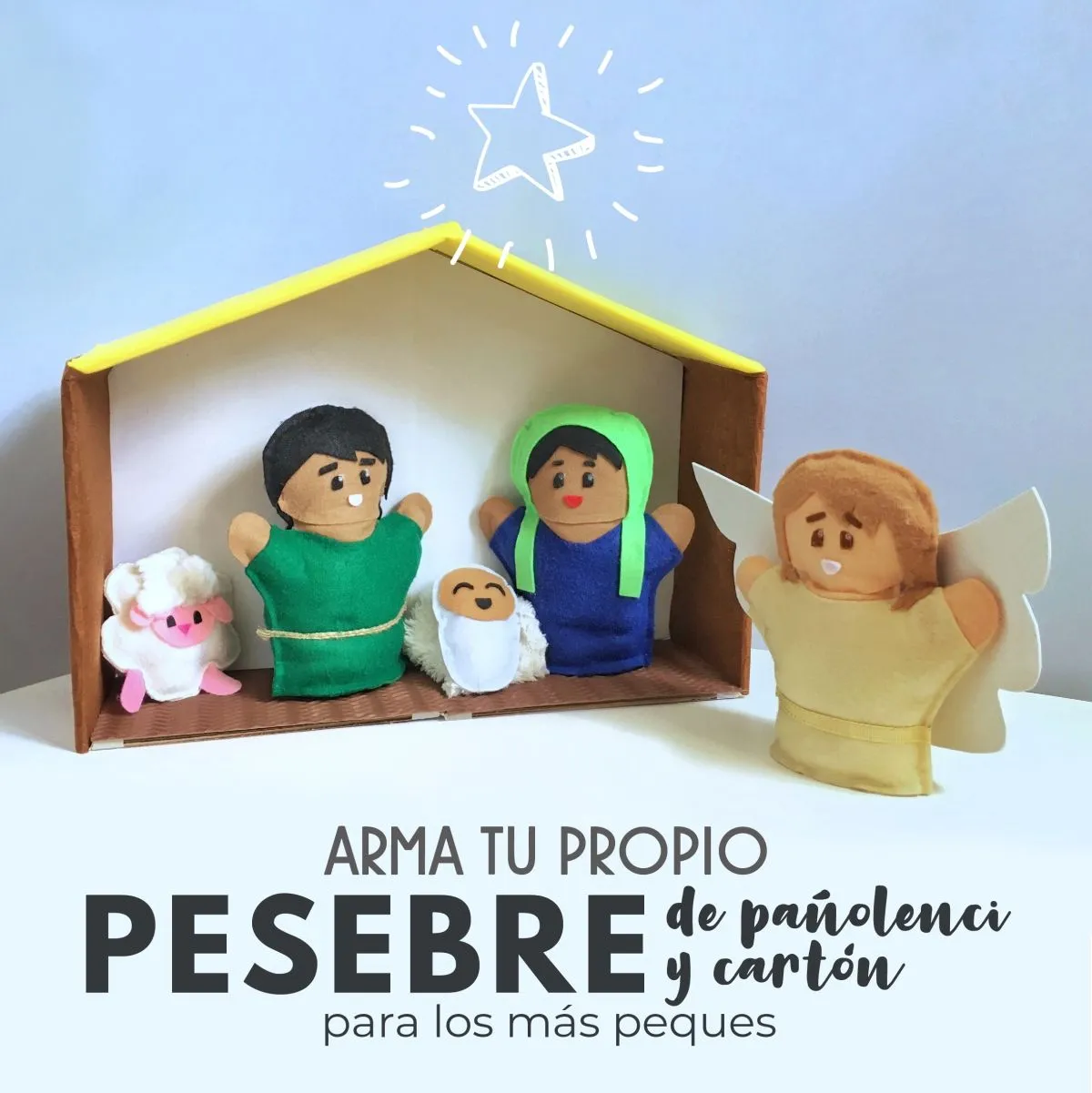 Pesebre DIY en pañolenci y cartón