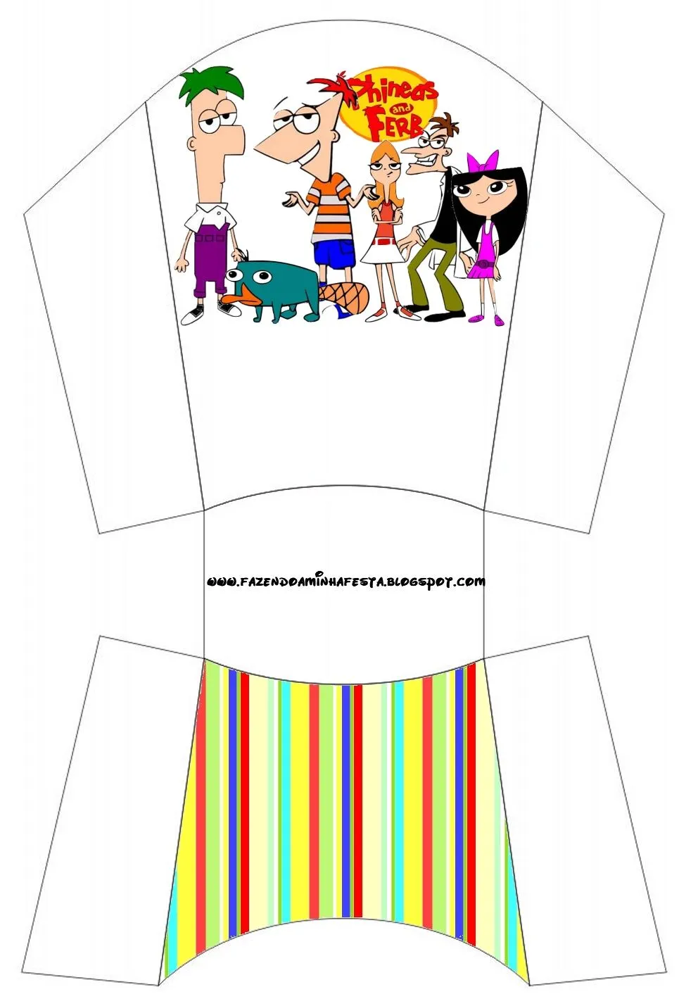 Phineas y Ferb: Cajas para regalo, comida e invitaciones. Para ...