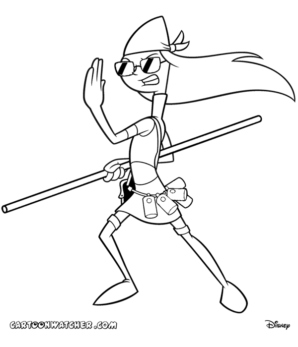 2nd Dimension Candace Flynn coloring page - Phineas and Ferb ...