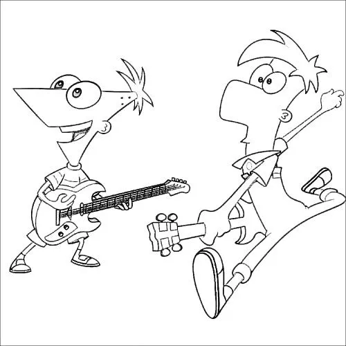 Dibujos para colorear finias y ferb - Imagui