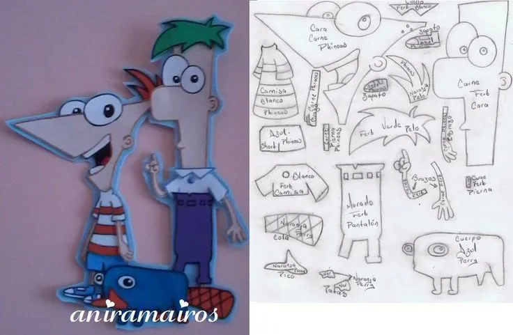 Phineas, Ferb, Perry y moldes | Foami para toda ocasión. | Pinterest