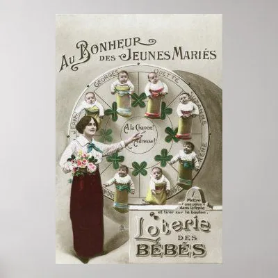 Photomontage del vintage: lotería del bebé (france posters de Zazzle.