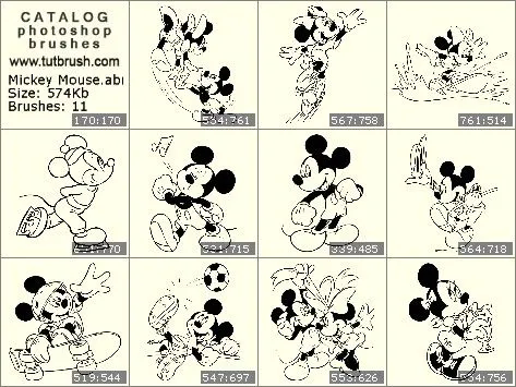 Photoshop brushes Mickey Mouse