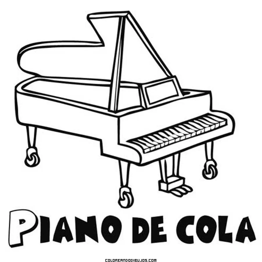 Piano de cola para colorear