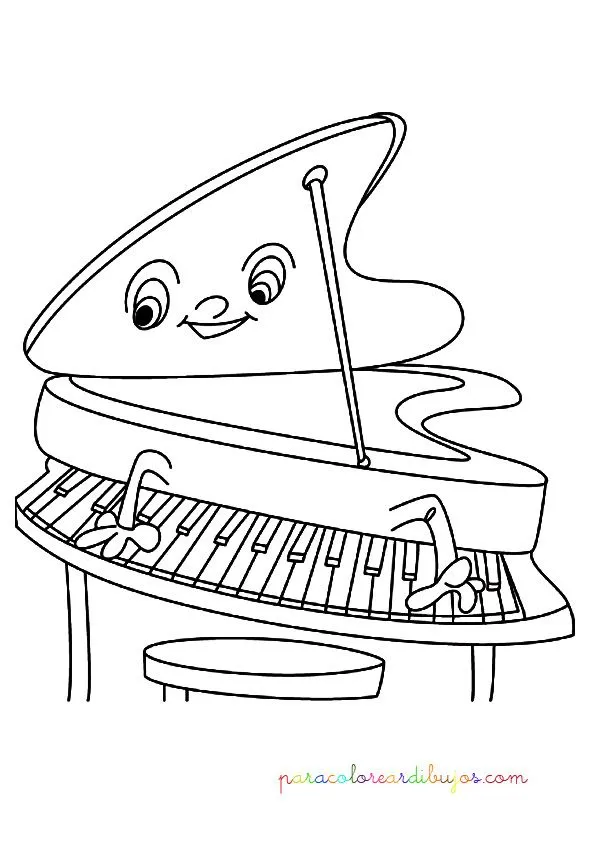 Piano de cola para colorear | Colorear dibujos