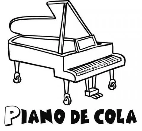 de un piano de cola, instrumentos musicales para colorear