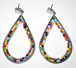 Piayé Accesorios: Aretes Lágrima Mostacilla