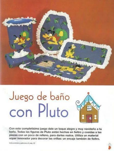 Juego de baño con pluto navideño con moldes (de la web) | Carmen