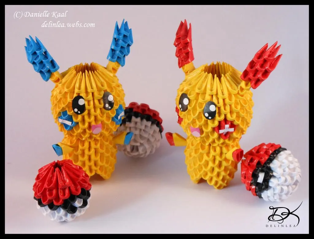 Pichu + Diagram -3D Origami- by Delinlea on DeviantArt