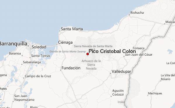 Pico Cristobal Colon Mountain Information