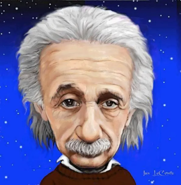 Picture: Caricature Albert Einstein by Artist Jan LeComte provided ...