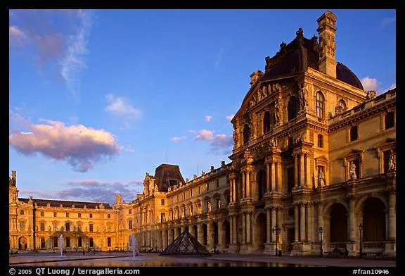 Picture/Photo: Denon Wing of the Louvre at sunset. Paris, France