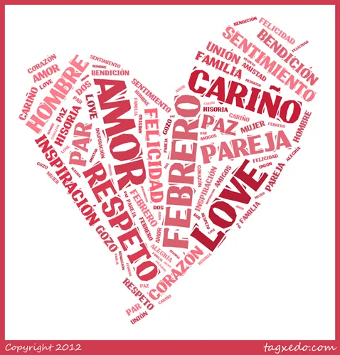 Pieces of me: ♥ Febrero ♥ Día 1 Tagxedo word cloud {Arte con letras}