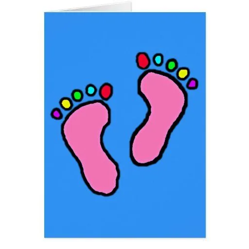 Pies coloridos de dibujo animado felicitaciones | Zazzle