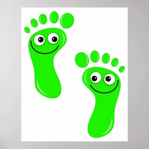 Pies verdes felices posters de Zazzle.