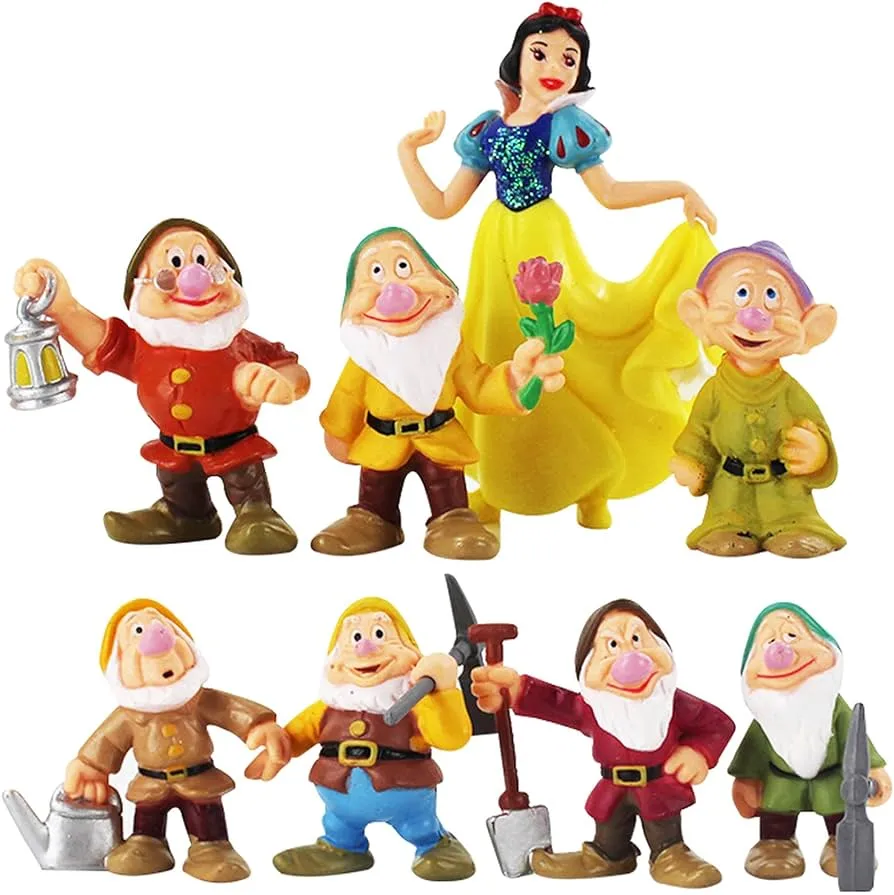 8 piezas Blancanieves y los siete enanitos modelo de colección de figuras  de princesa modelo de juguete para niños regalo de cumpleaños de 5 a 10 cm  : Amazon.com.mx: Juguetes y Juegos