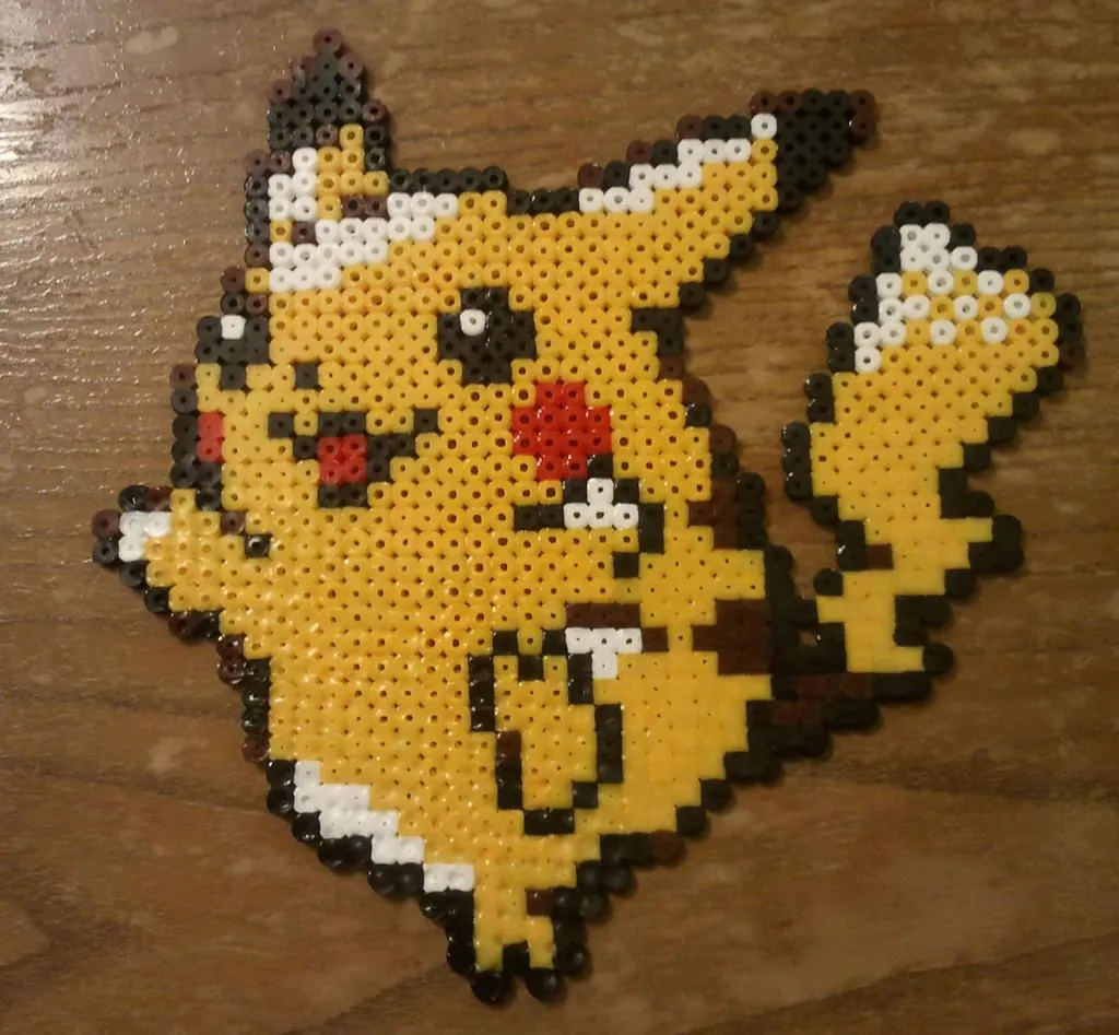 Pikachu made from Pyssla beads by yolei-s on DeviantArt