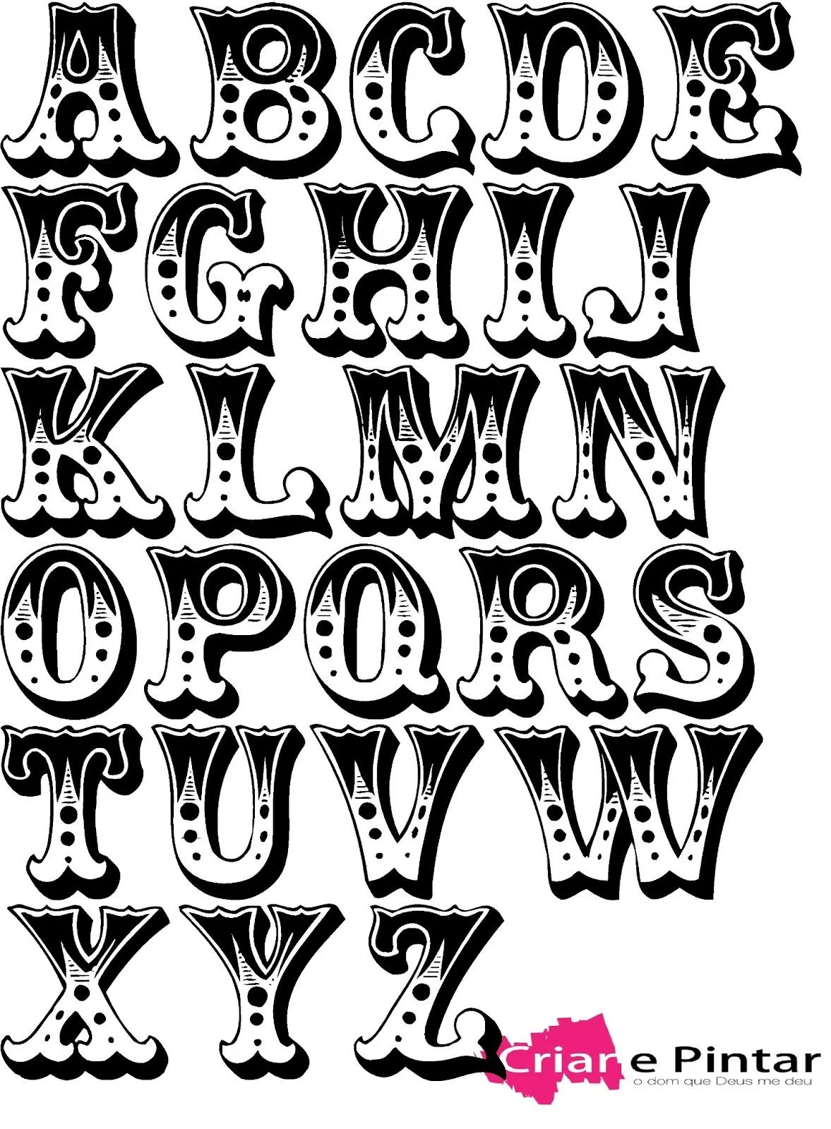 Pin Alfabeto De Letras Diferentes Httpwwwcriarepintarcombr201203 ...