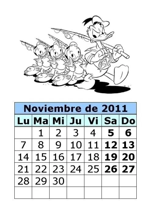 Calendario para colorear - Imagui