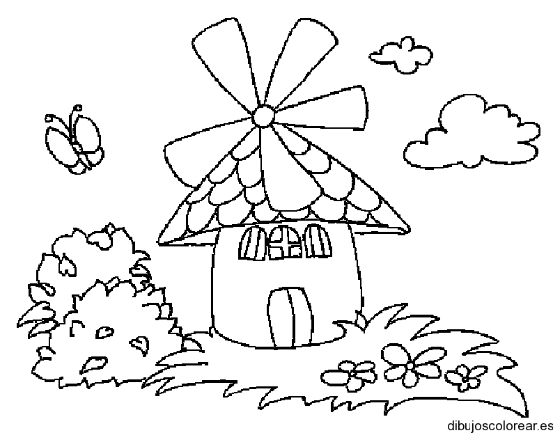 Molinos de viento | Dibujos para Colorear