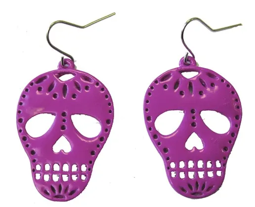 Pendientes calaveras moradas - Amor, bodas y regalos de boda