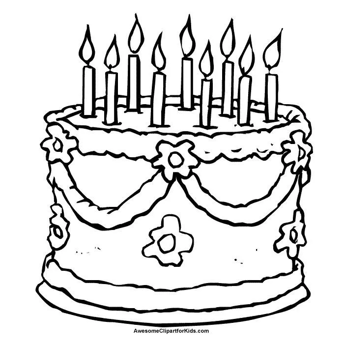 Pin Free Clipart For Kids Cake Image Great Para Colorear Cake on ...