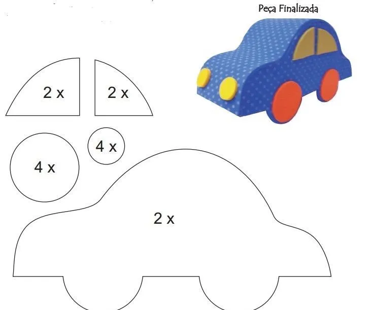 Pin de Poliana Silveira em MOLDES E.V.A | Carrinho de eva, Carro de eva,  Molde