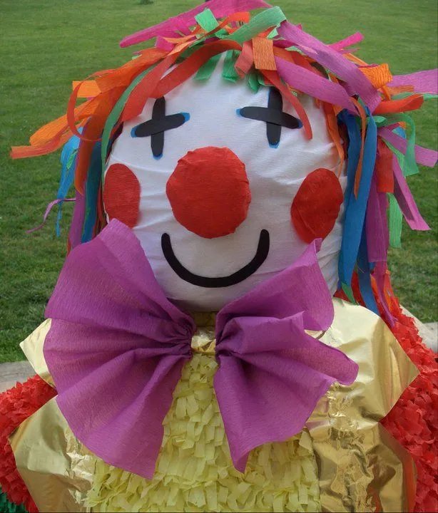 Como hacer una piñata de cara de payaso - Imagui