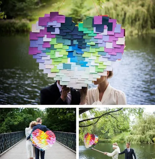 Piñata de corazón decorada con Post-it en Decoración y detalles en ...