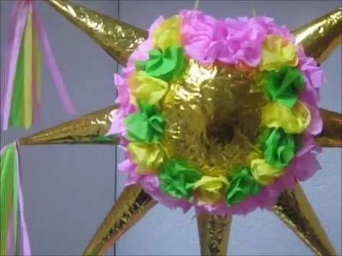 COMO HACER UNA PIÑATA NAVIDEÑA ESTRELLA DE 7 PICOS - YouTube