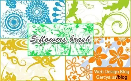 Más pinceles para Photoshop con motivos florales | CosasSencillas.Com