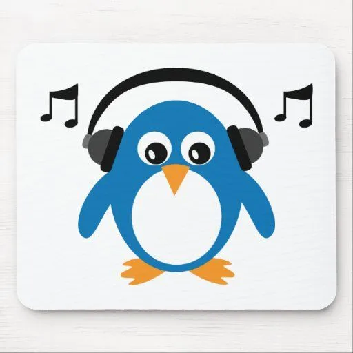 Pingüino y auriculares lindos de Dee Jay adaptable Tapete De ...