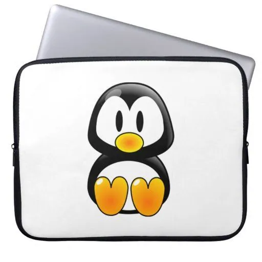 Pingüino del bebé del dibujo animado funda computadora de Zazzle.