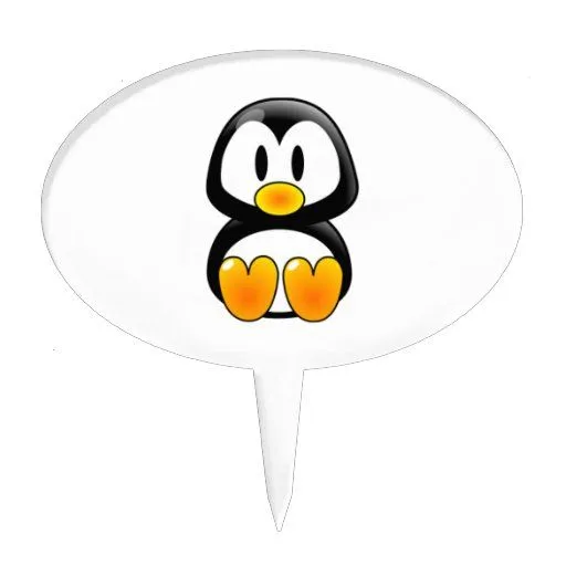 Pingüino del bebé del dibujo animado palillos de tarta de Zazzle.