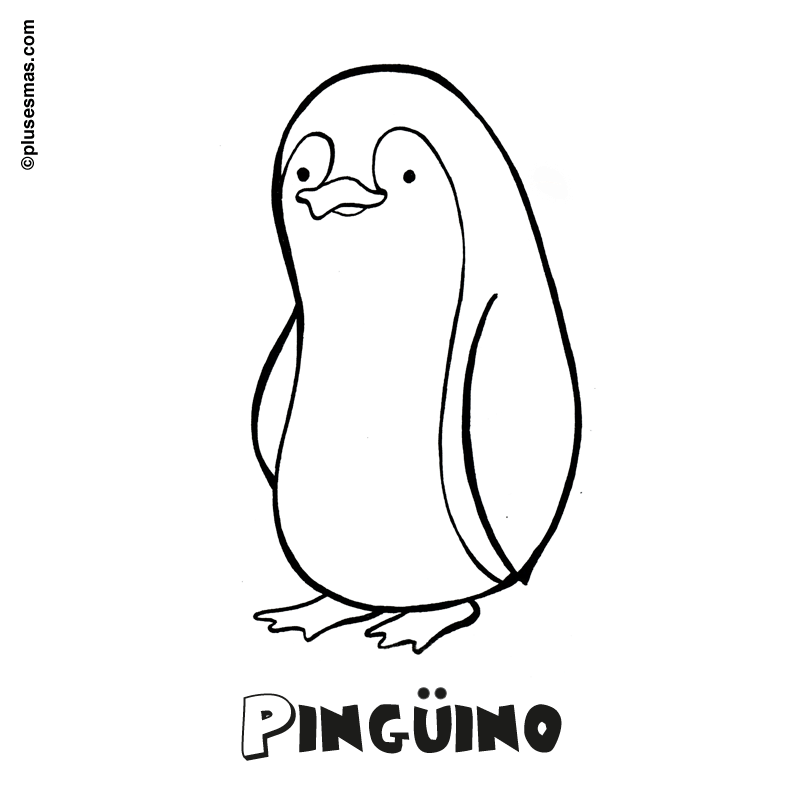 Pingüino para colorear. Colorear con niños. Ocio en casa ...