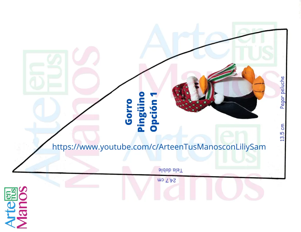 PINGÜINO NAVIDEÑO, Tutorial y moldes con Arte en Tus Manos - Arte en Tus Manos con Lili y Sam