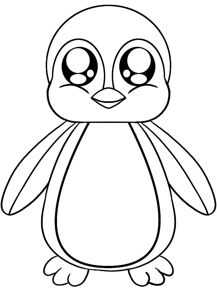 Pinguinos – dibujos infantiles para colorear, para niños y niñas