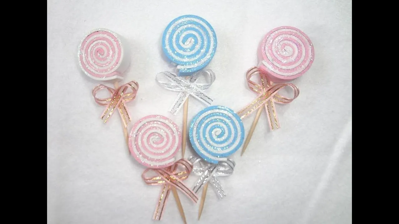 Paletas de foami para baby shower - Imagui